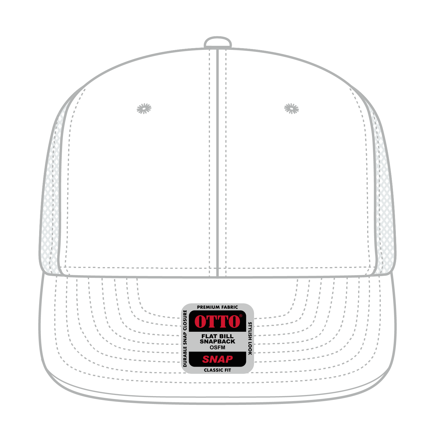 141-1070 OTTO CAP "OTTO SNAP" 6 Panel Pro Style Mesh Back Trucker Snapback Hat