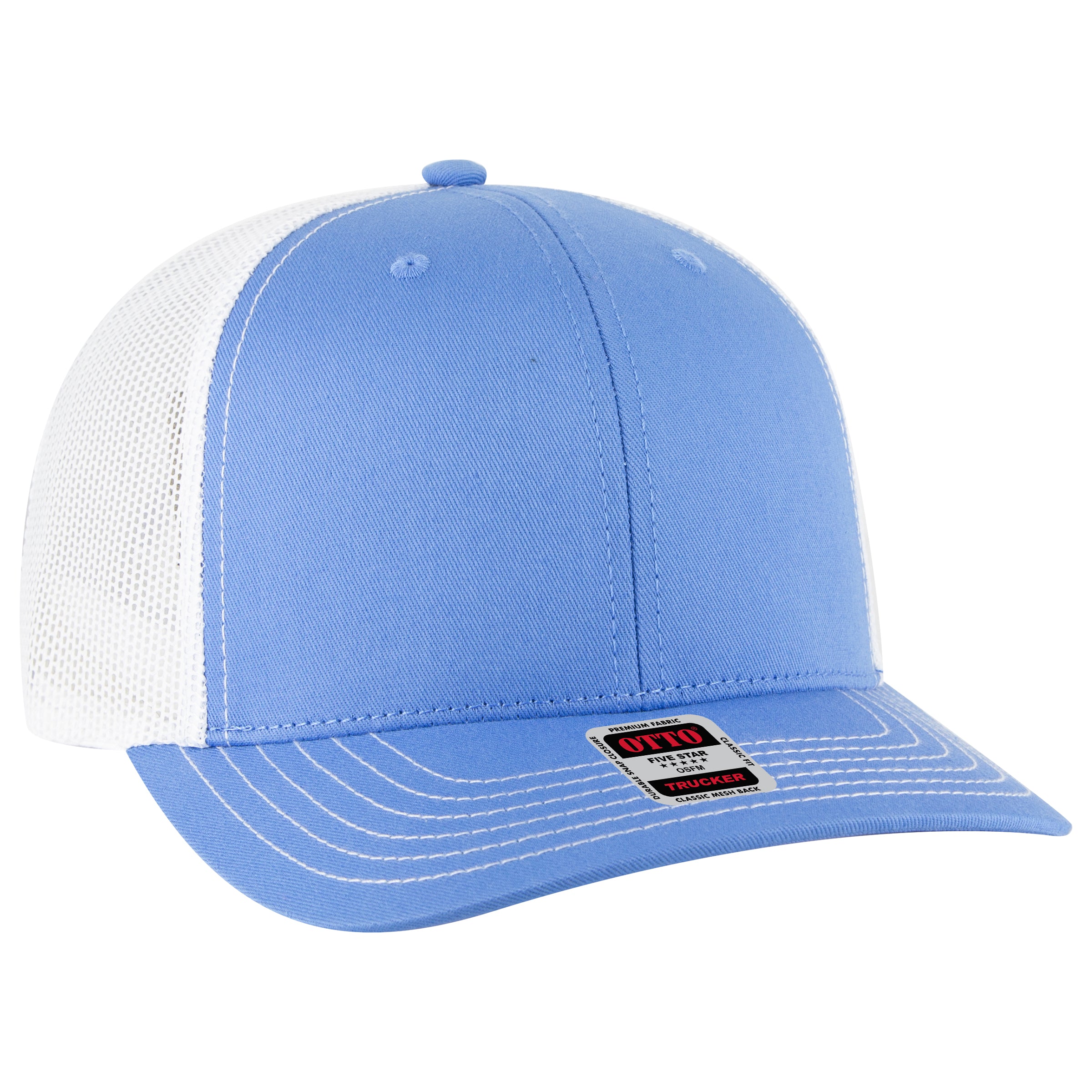 112-1 OTTO Cap 6 Panel Mid Profile Mesh Back Trucker Hat