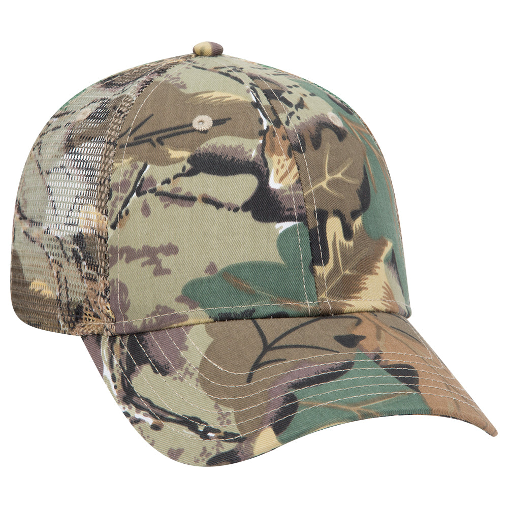105-751 OTTO CAP Camouflage 6 Panel Low Profile Mesh Back Trucker Hat