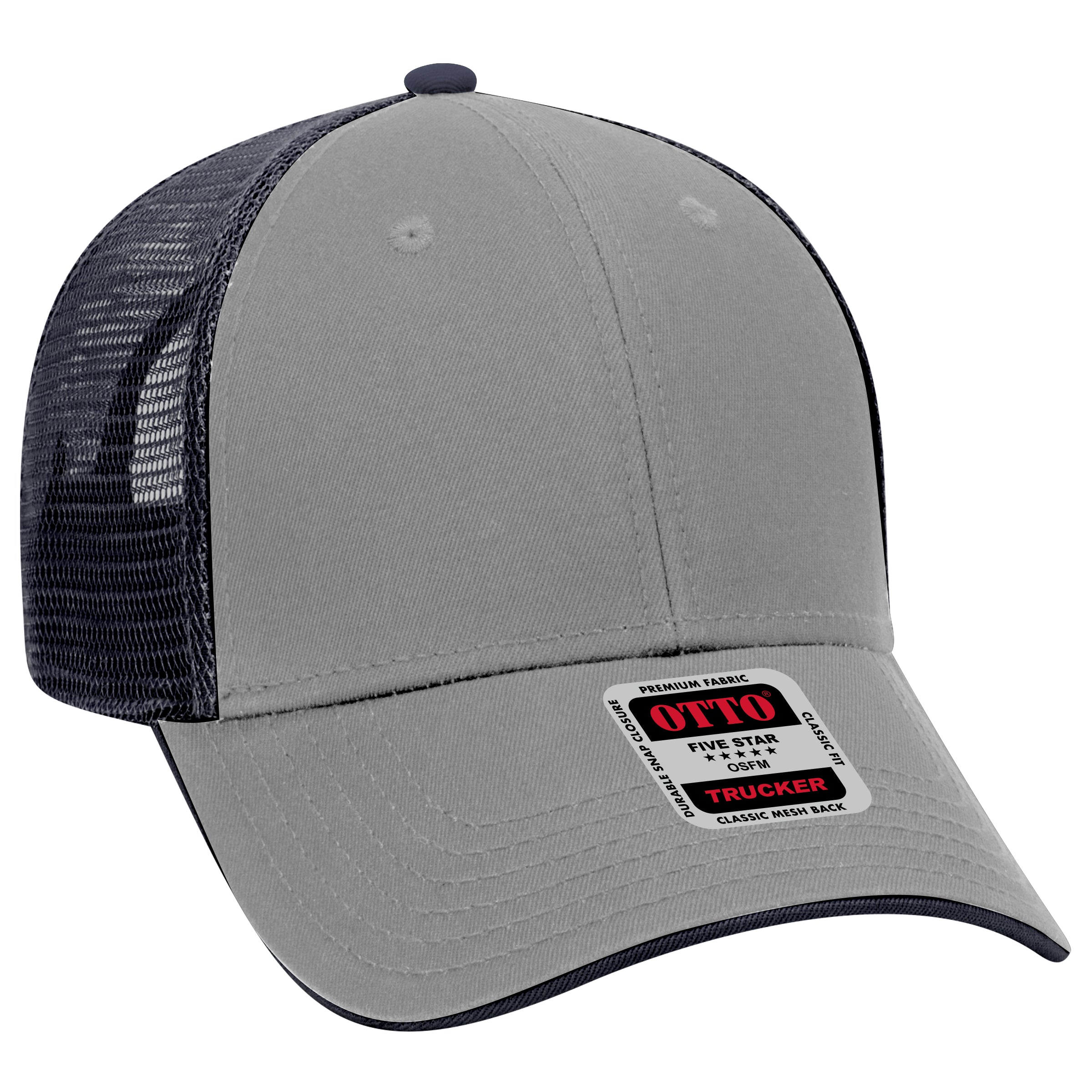 122-945 OTTO CAP 6 Panel Low Profile Mesh Back Trucker Hat