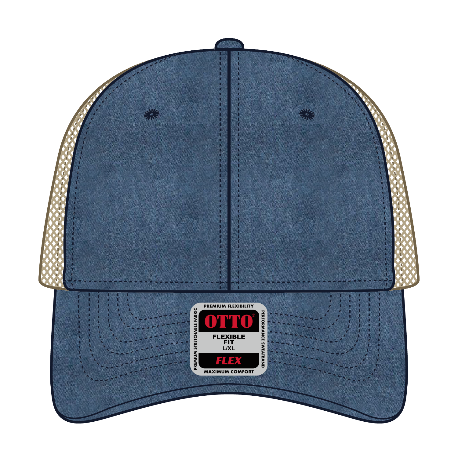 169-1264 OTTO CAP "OTTO FLEX" 6 Panel Low Profile Mesh Back Trucker Hat