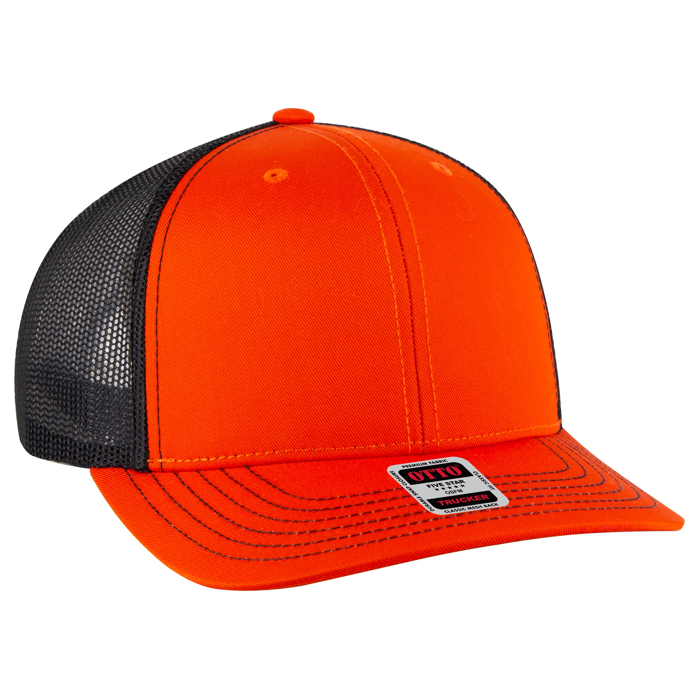 112-1 OTTO Cap 6 Panel Mid Profile Mesh Back Trucker Hat