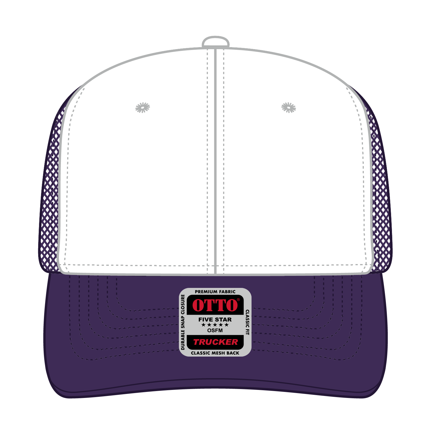 112-1 OTTO Cap 6 Panel Mid Profile Mesh Back Trucker Hat