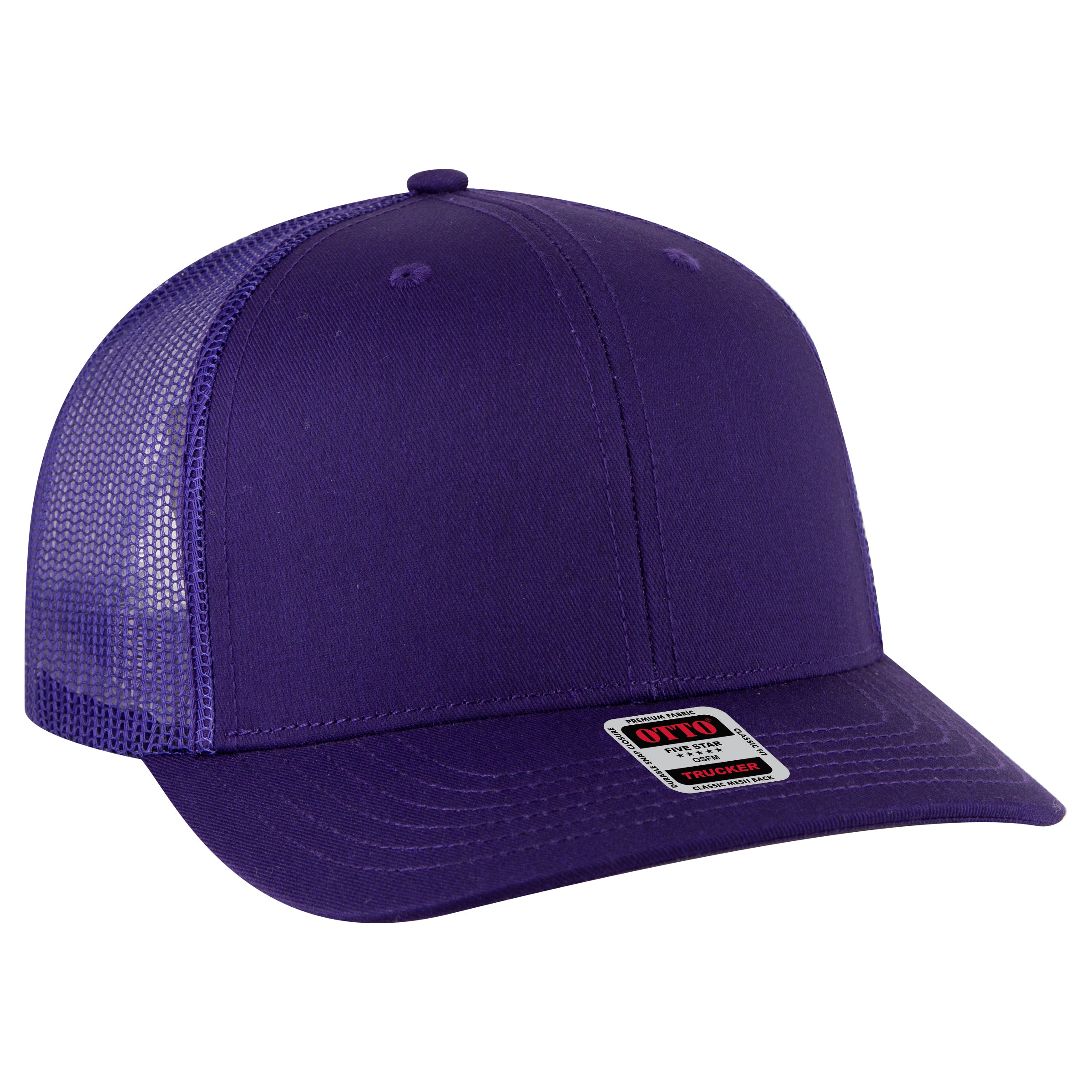 112-1 OTTO Cap 6 Panel Mid Profile Mesh Back Trucker Hat