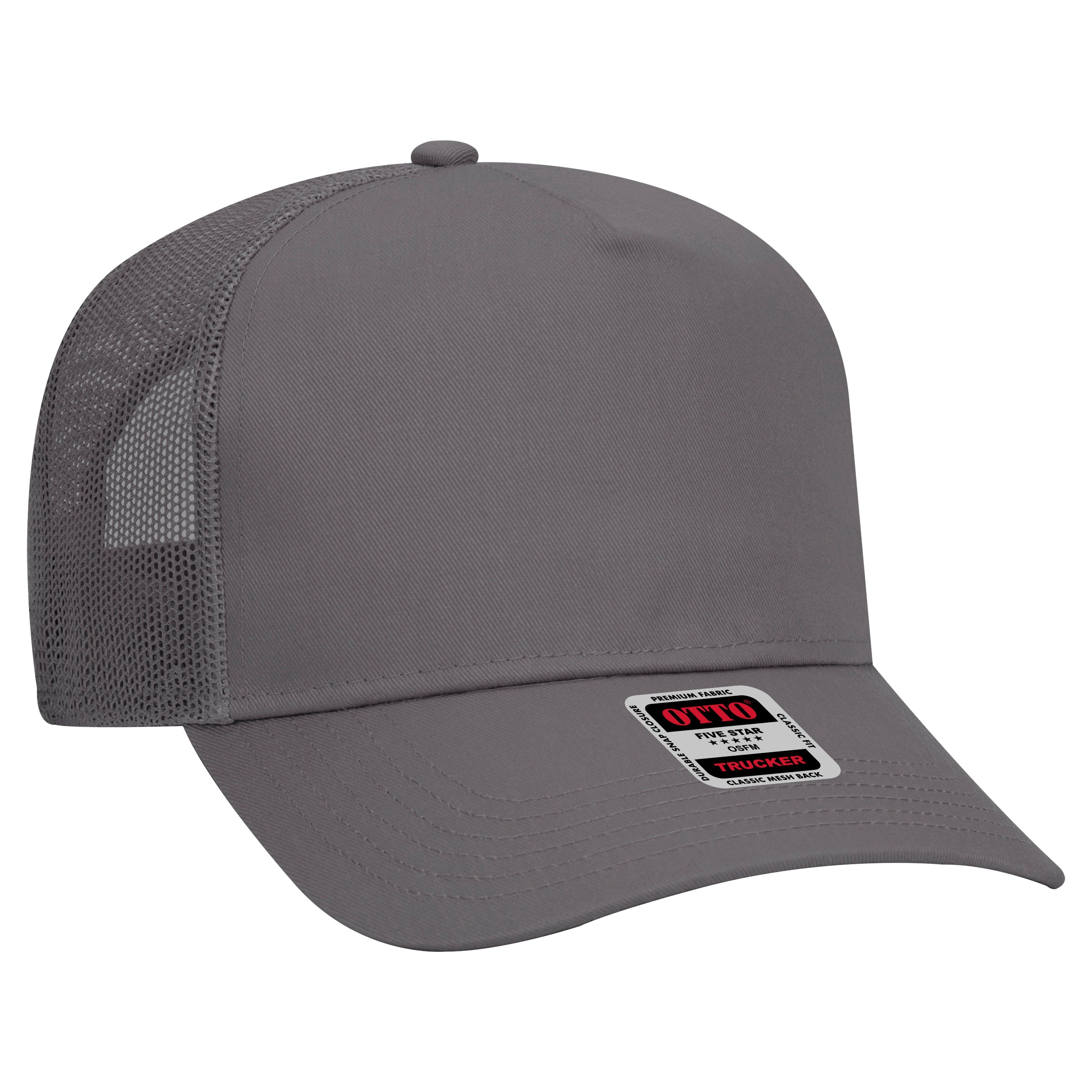 32-285 OTTO CAP 5 Panel Mid Profile Mesh Back Trucker Hat