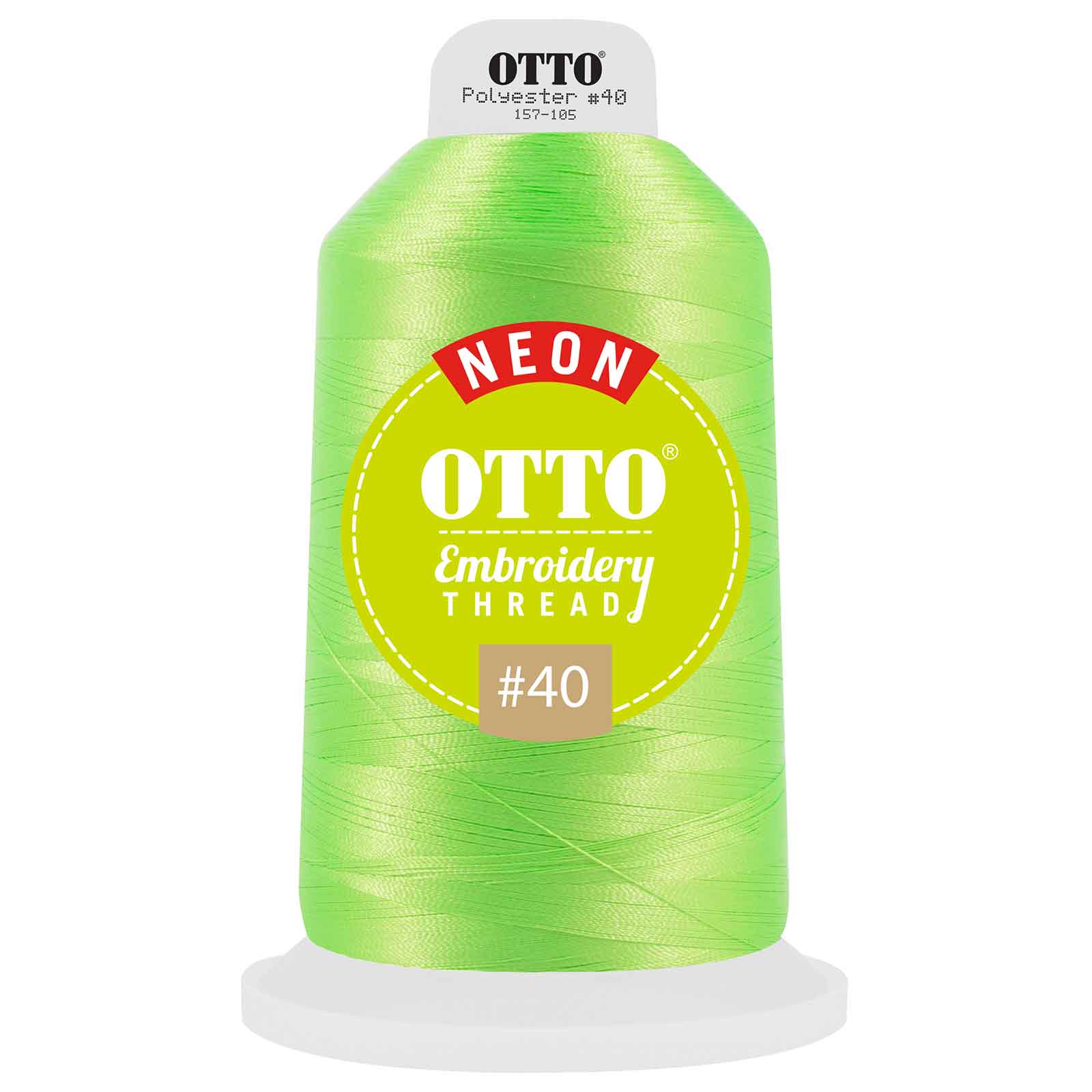 157-105 OTTO Embroidery Neon Thread #40 5,500 yd. King Cone