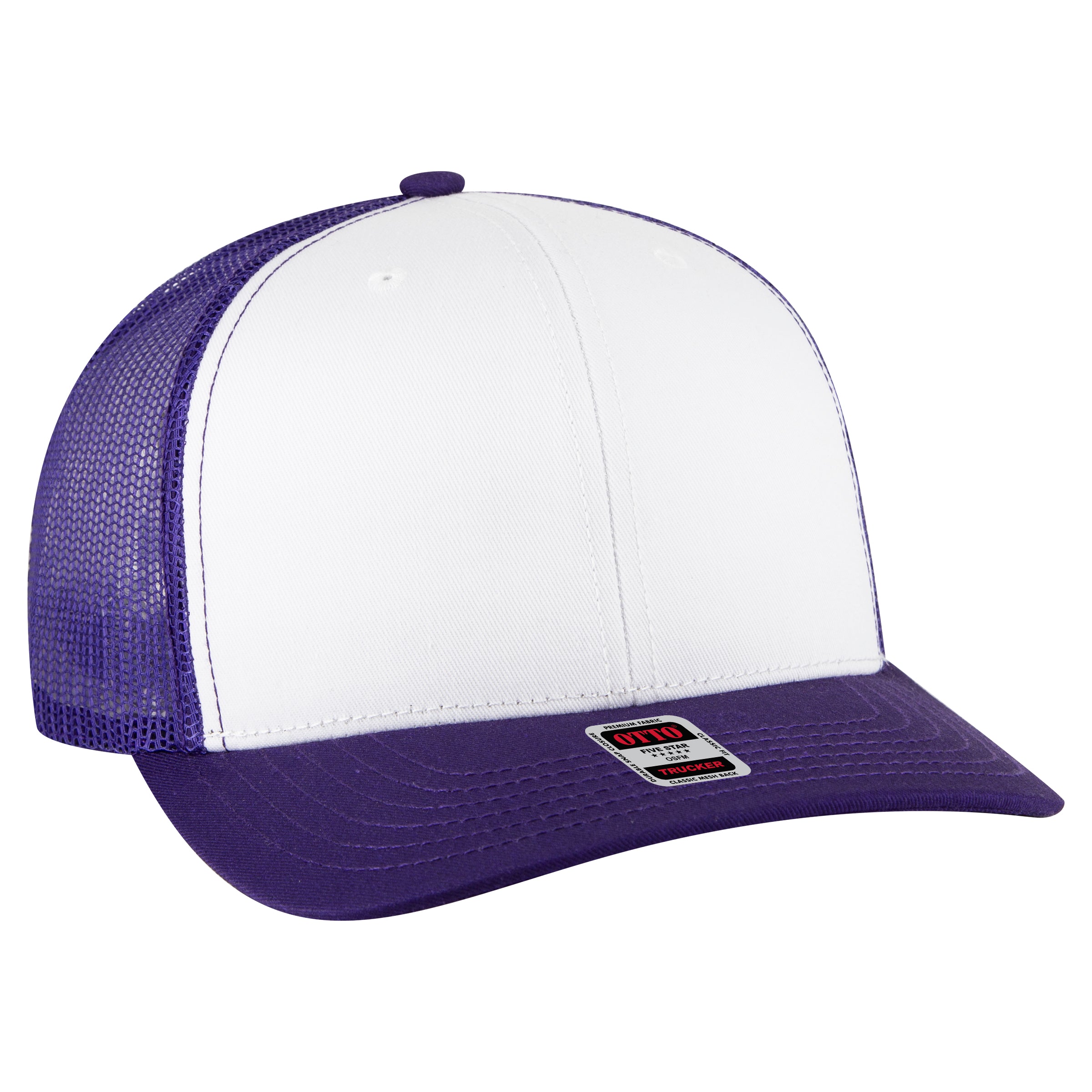 112-1 OTTO Cap 6 Panel Mid Profile Mesh Back Trucker Hat