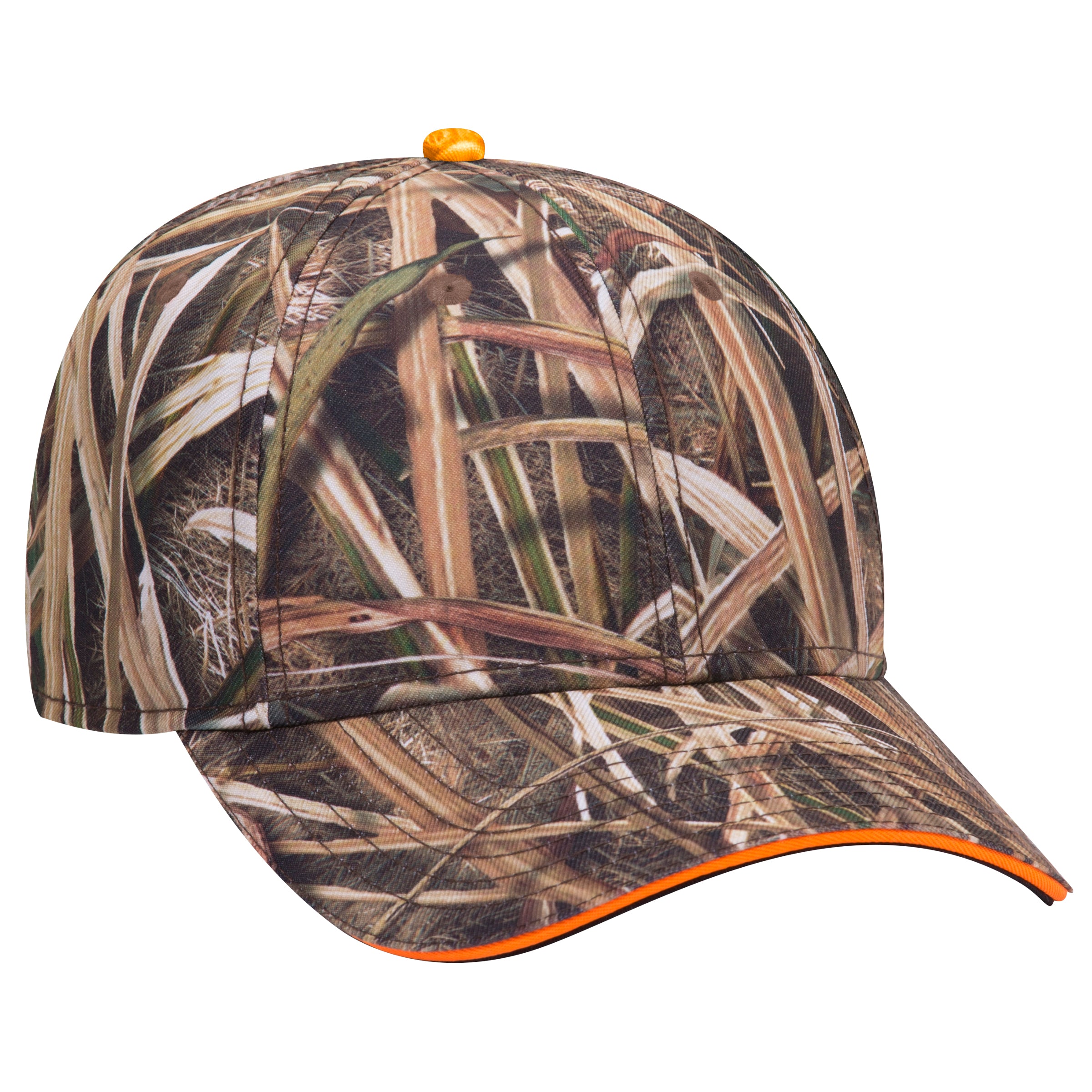 171-1294 OTTO CAP Mossy Oak Camouflage Superior Polyester Twill Sandwich Visor 6 Panel Low Profile Baseball