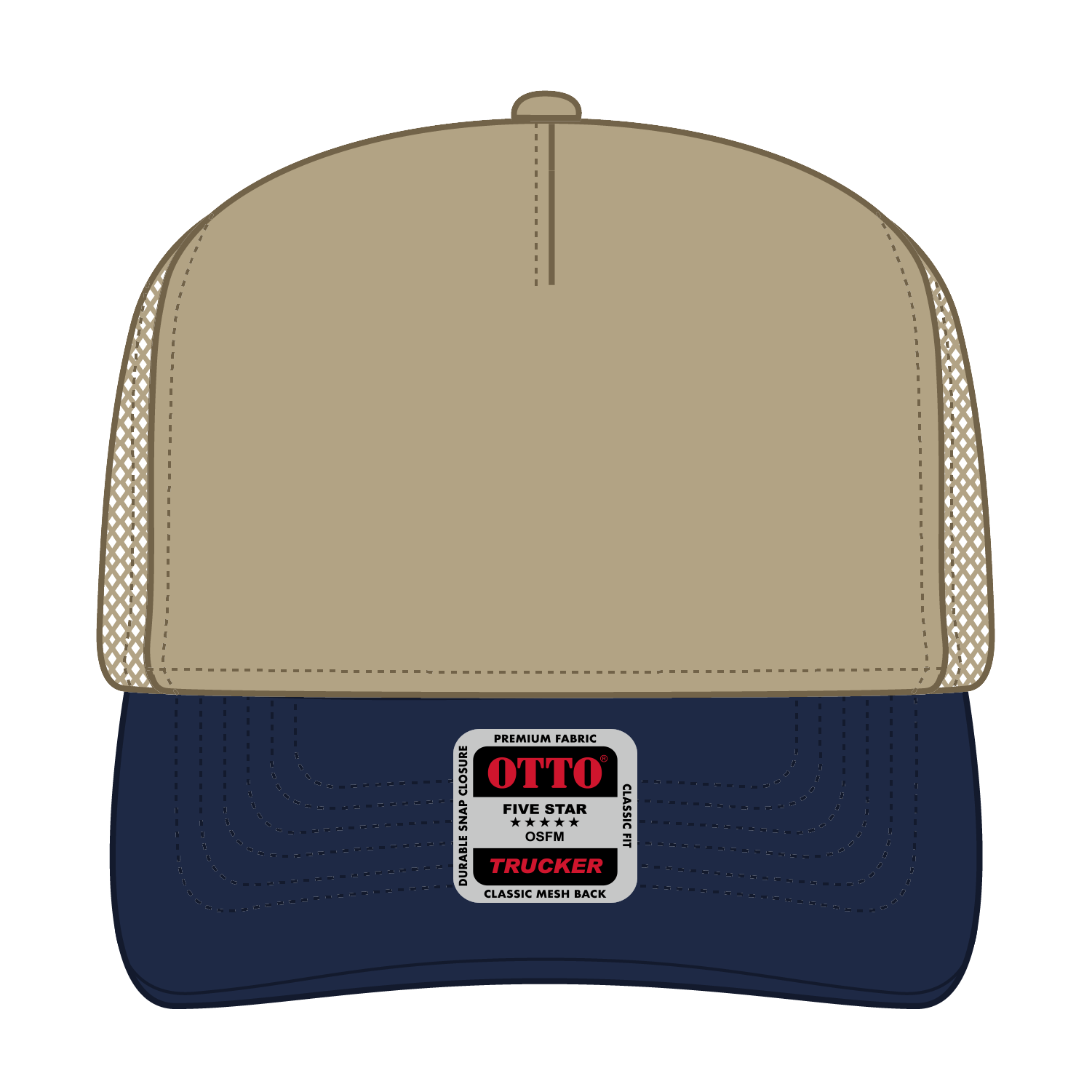 32-285 OTTO CAP 5 Panel Mid Profile Mesh Back Trucker Hat