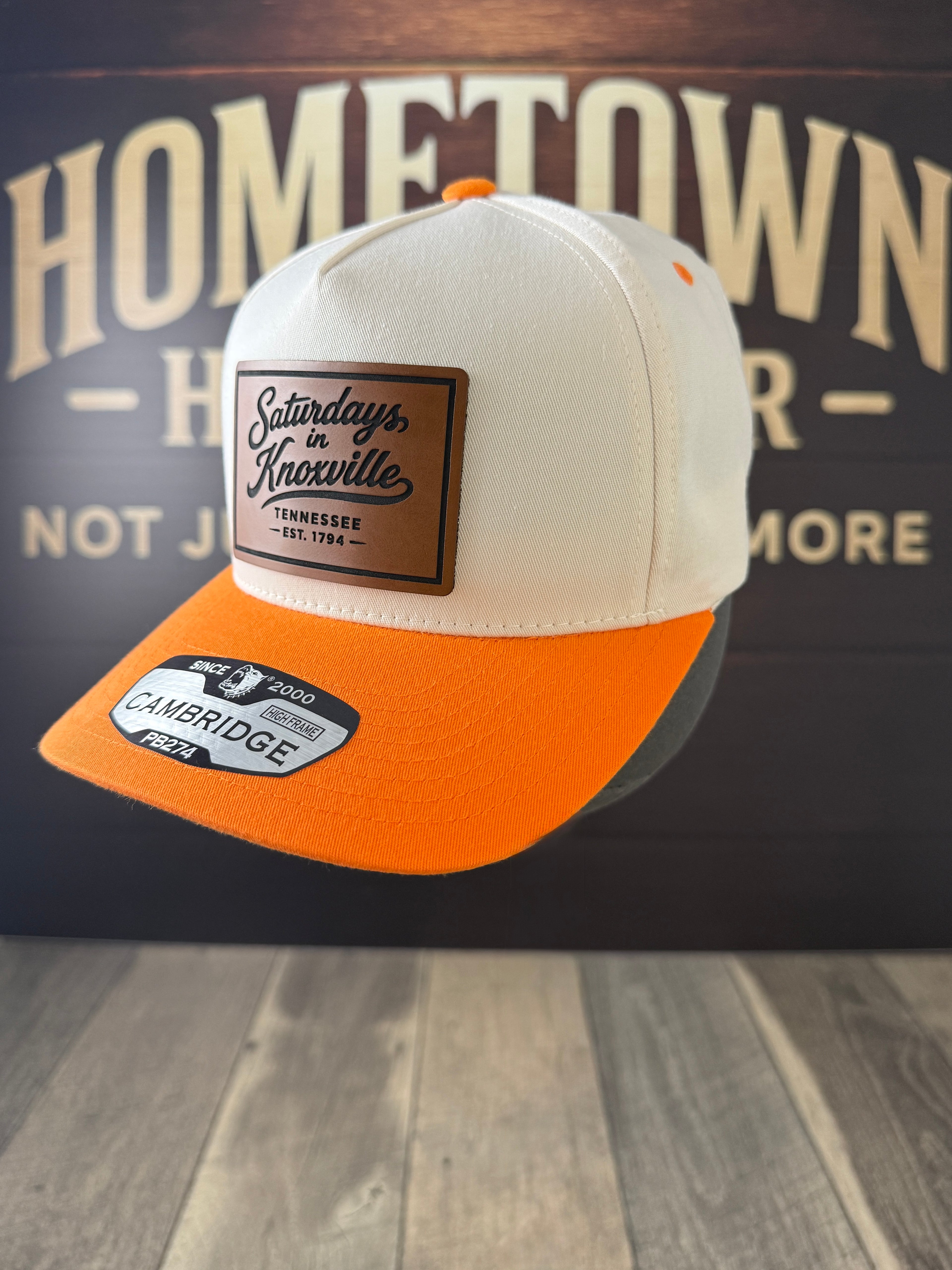 Saturdays in Knoxville Leather Patch Hat – Tennessee Orange Snapback